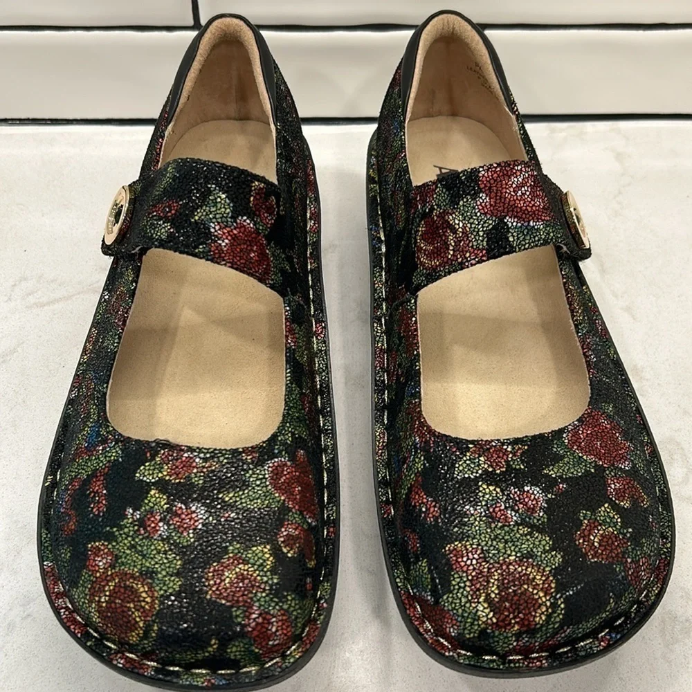 Alegria by PG Lite Paloma Flora Nova Leather Mary Jane Shoes EU 41 / US 11-11.5